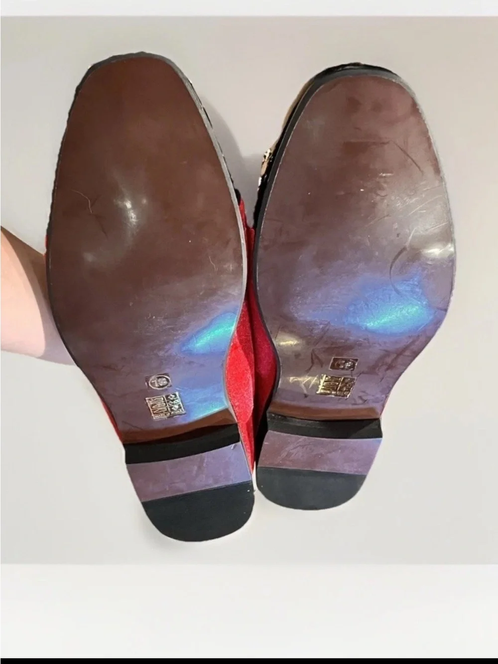 Red Velvet Studded Loafers Tassel Smoking Shoes Size 13 Wedding Formal Men